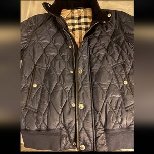 Burberry Quilted Black Jacket with Plaid Interior